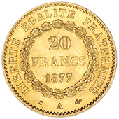 FRENCH 20 FRANC ANGEL back